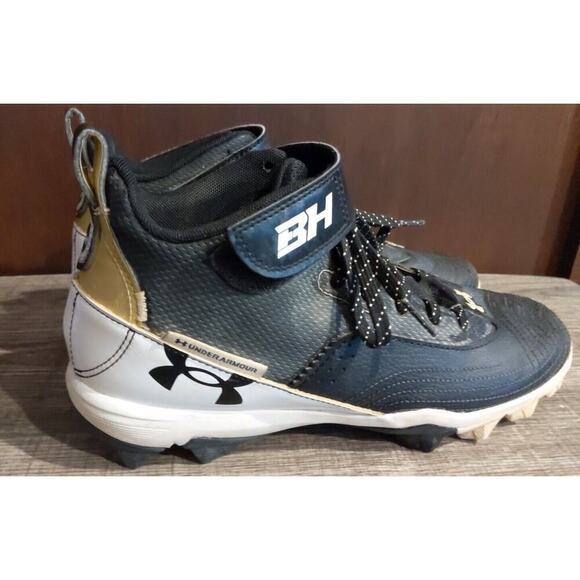 Under Armour Mens Harper 7.5 Mid RM Baseball Cleats Shoes - Black - 3025587-001 - Picture 1 of 7